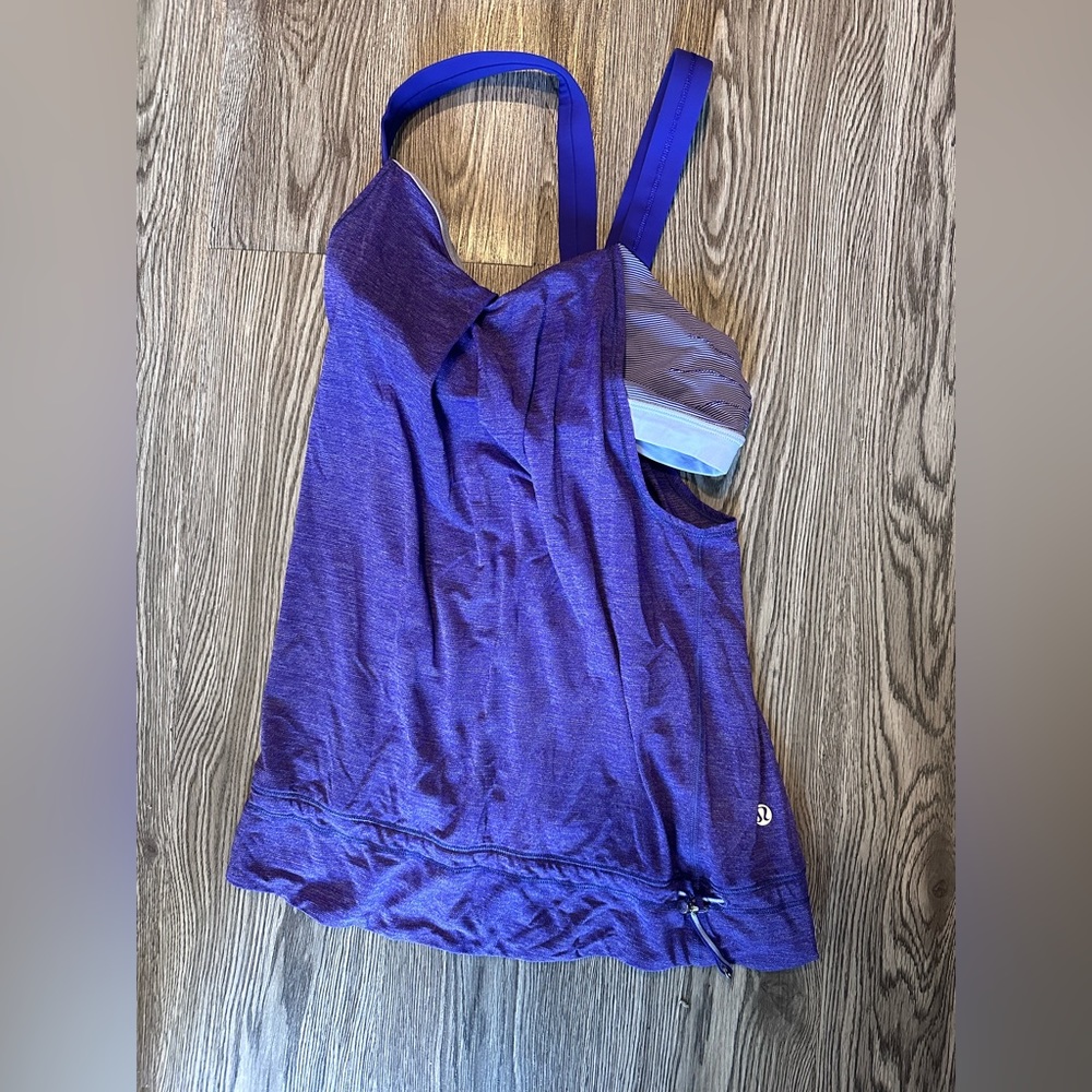 Lululemon purple low back tank with built in bra